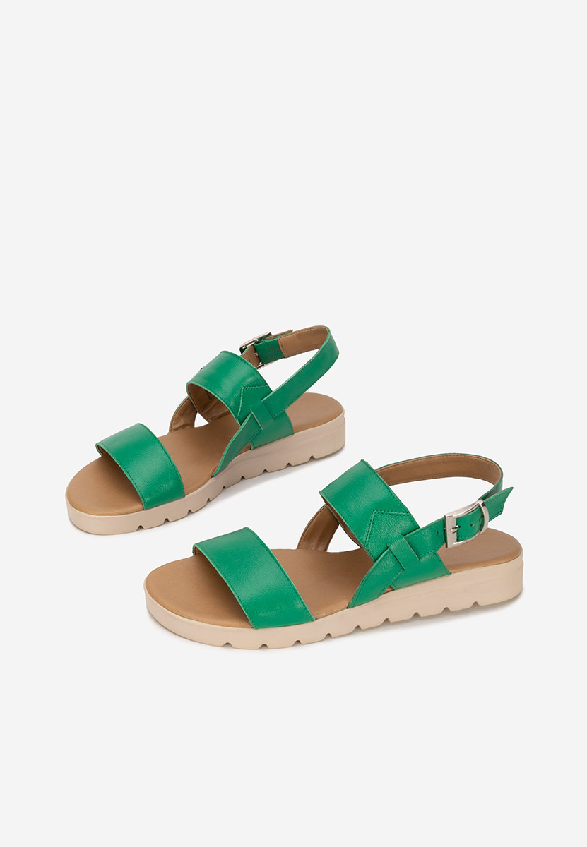 Oniega zöld női bőr szandál