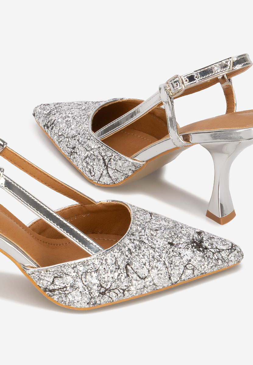 Elayne ezüst tűsarkú cipő 