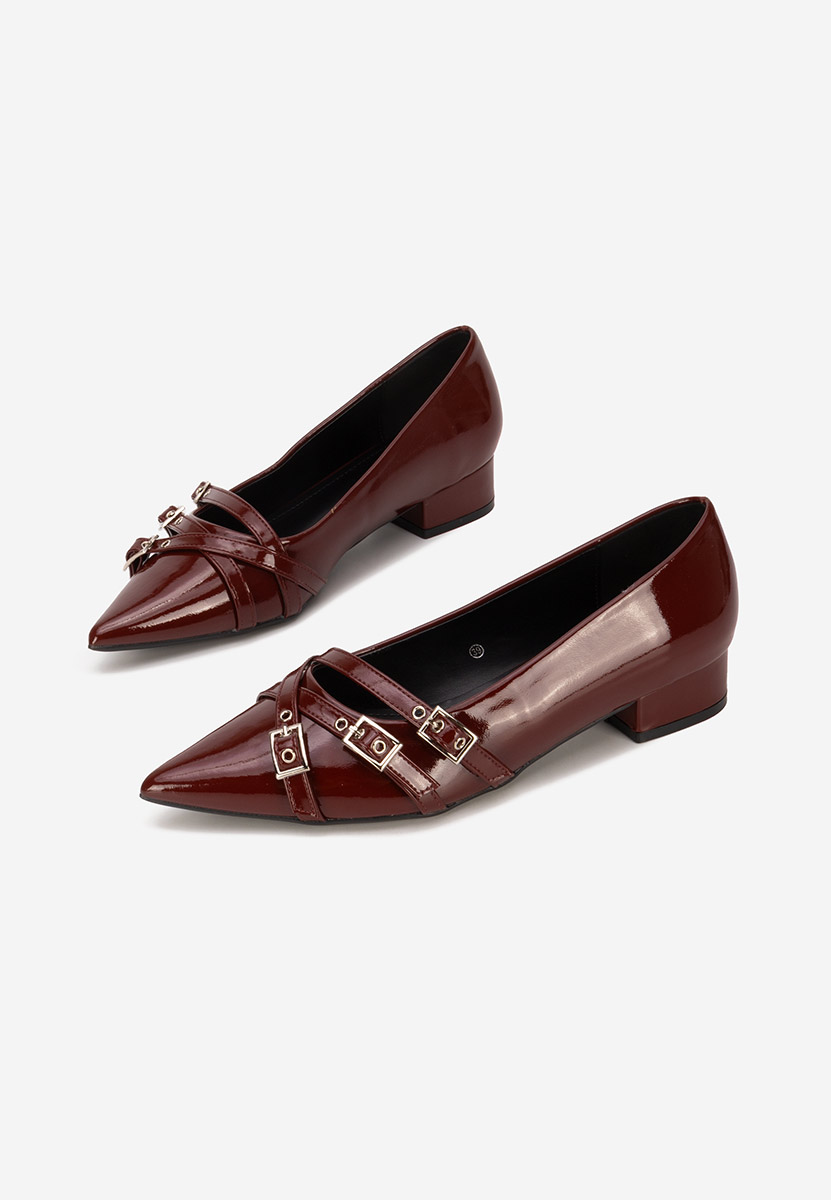 Otisia borvörös alacsony sarkú körömcipő