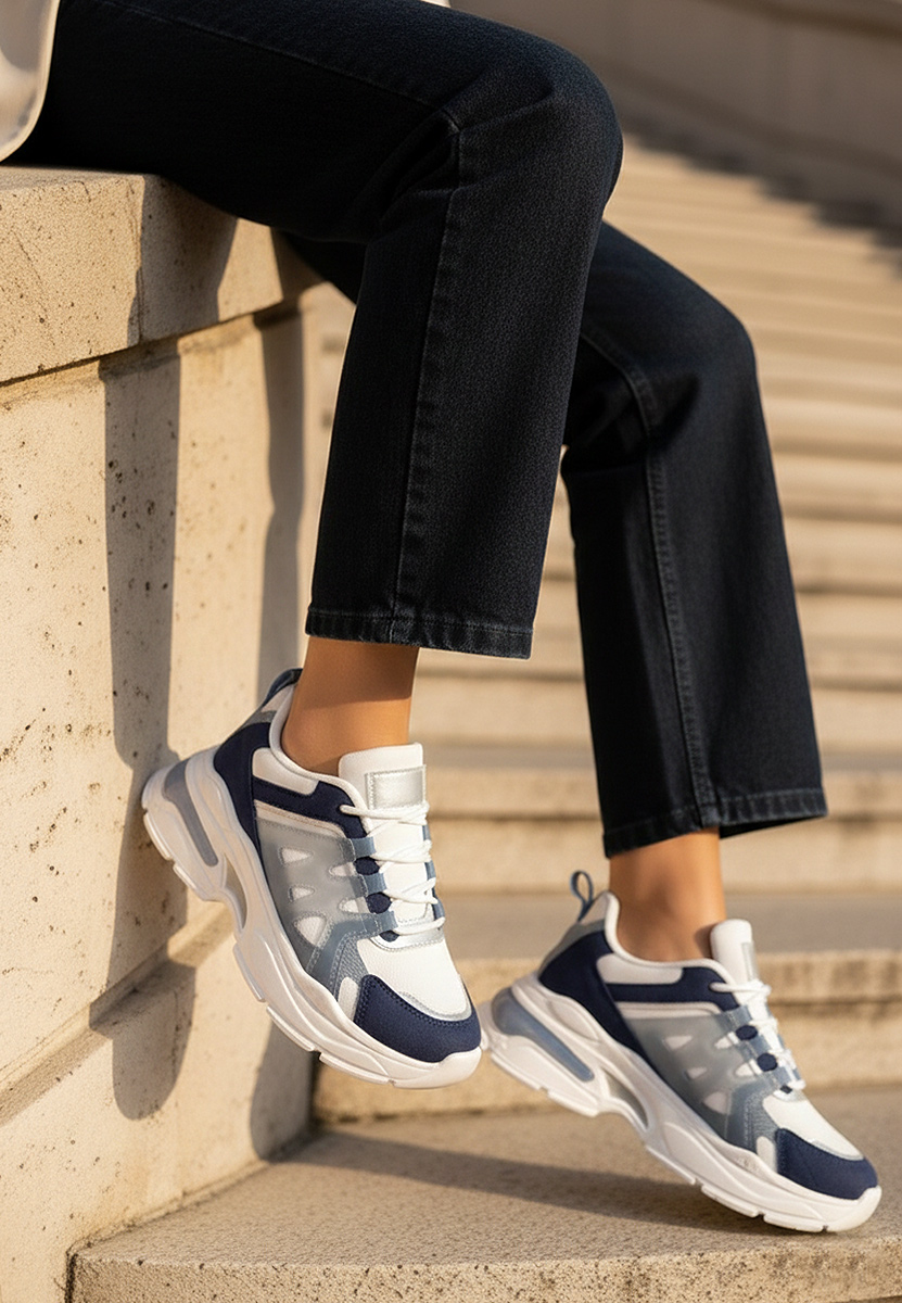 Alverisa kék platform sneaker cipő 