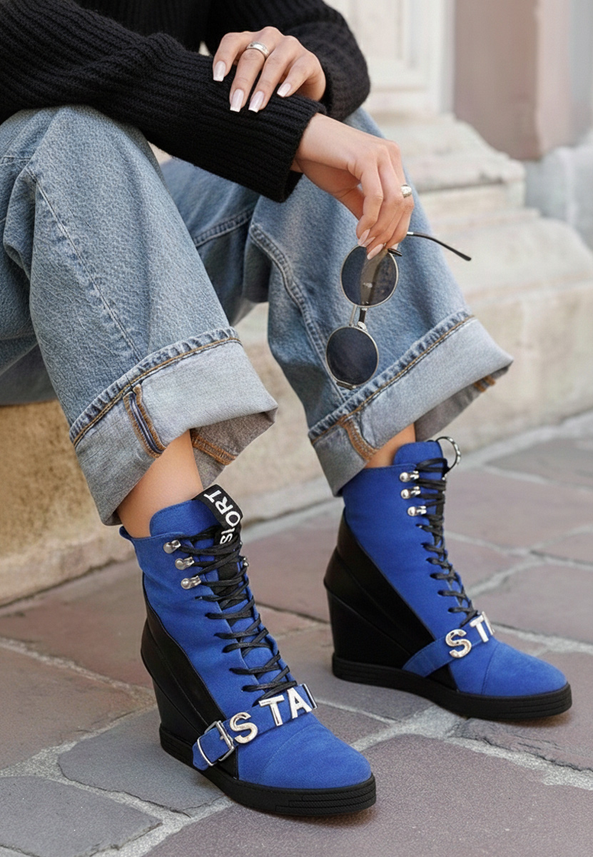 Candy kék platform sneaker cipő 