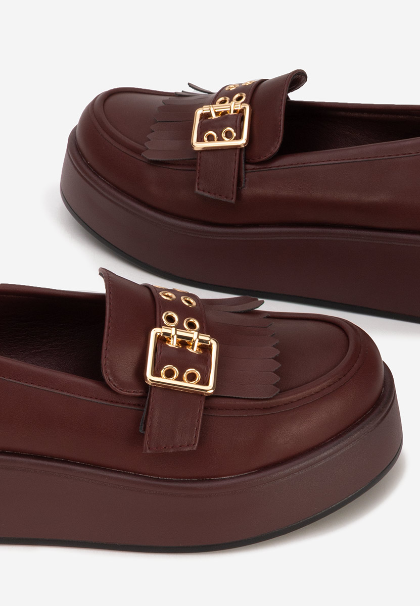 Magie borvörös telitalpú platform mokaszin