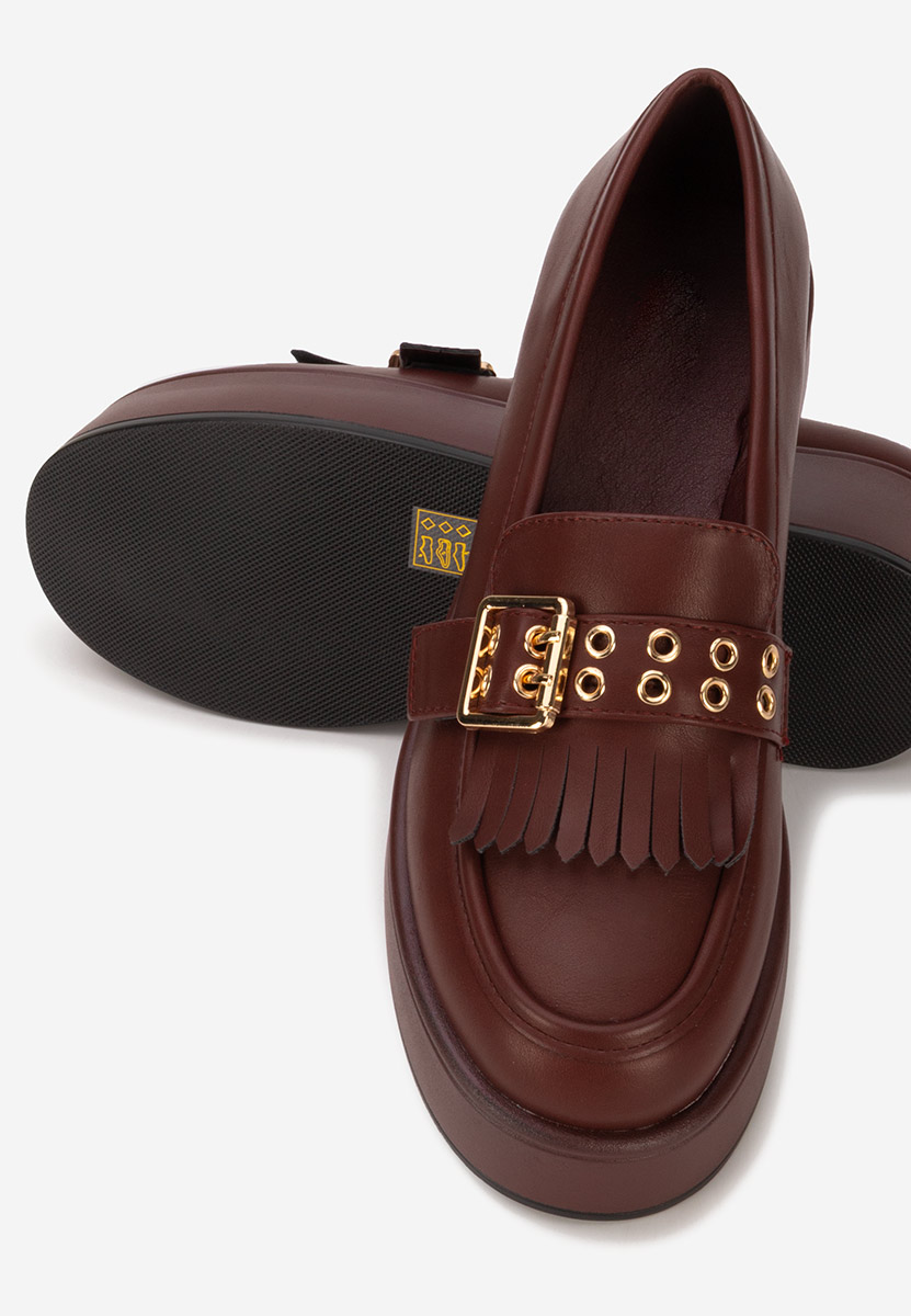 Magie borvörös telitalpú platform mokaszin