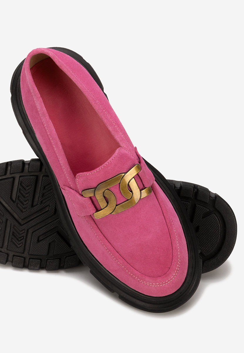 Haza v4 fuxia bőr mokaszin