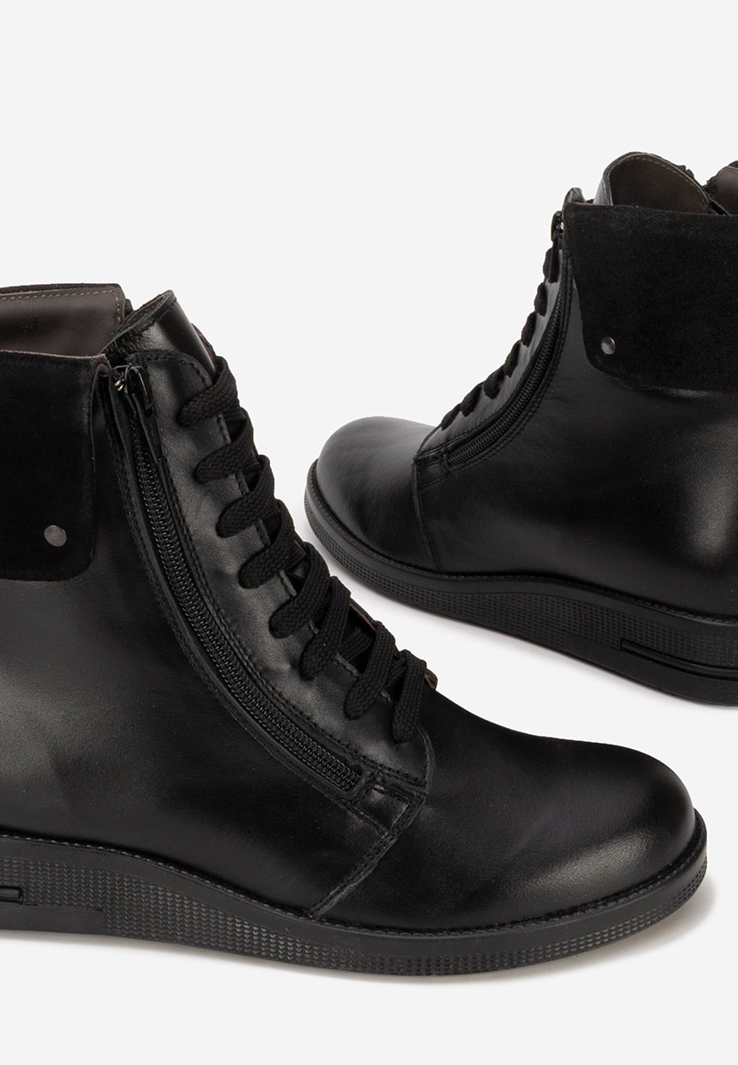 Monserrate fekete női bőr bokacsizma