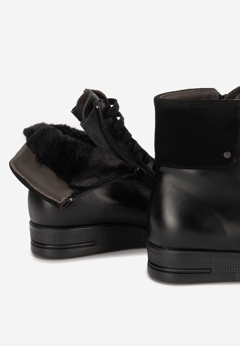 Monserrate fekete női bőr bokacsizma