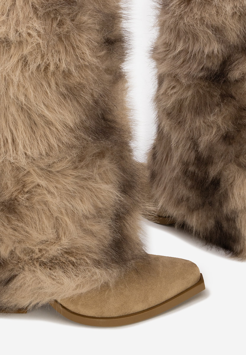 Olivine khaki meleg női csizma 