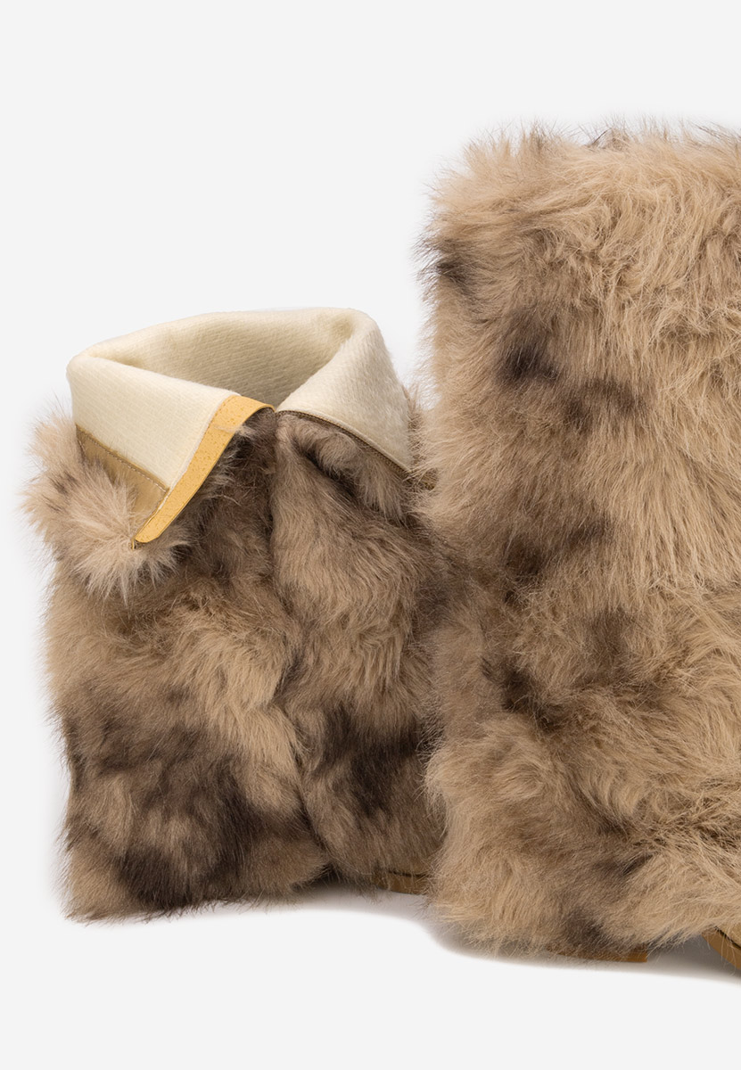 Olivine khaki meleg női csizma 