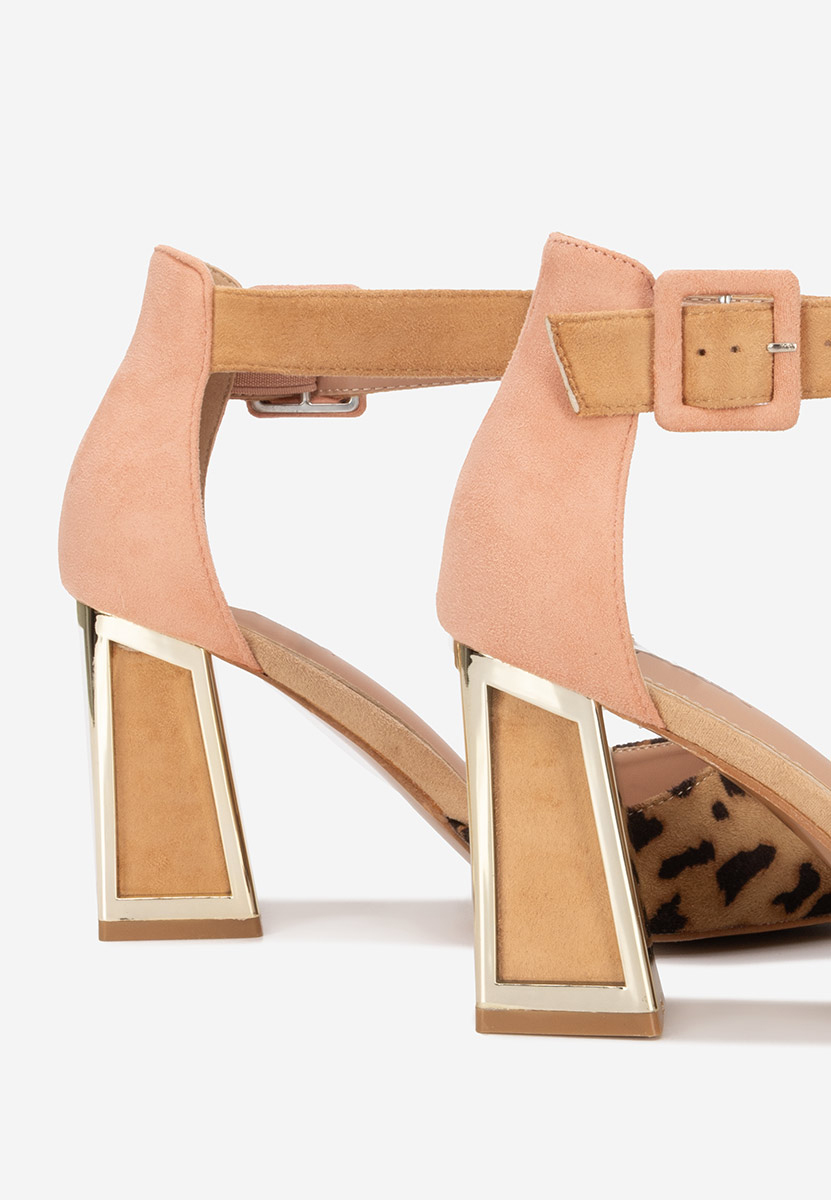 Rebecka leopárdmintás vastag sarkú magassarkú 