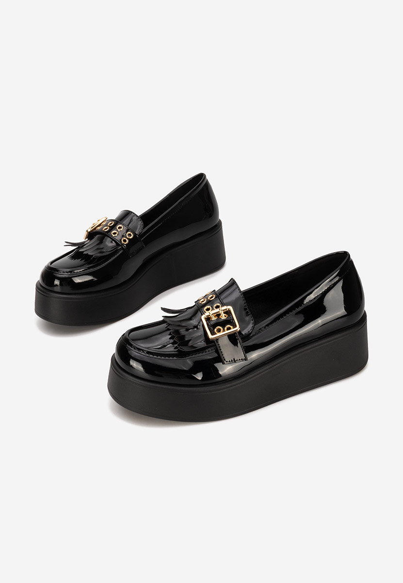 Magie v2 fekete telitalpú platform mokaszin