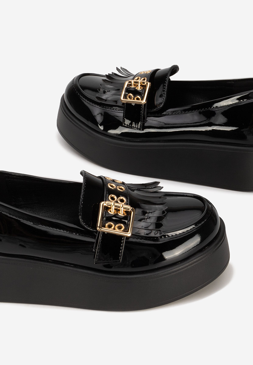 Magie v2 fekete telitalpú platform mokaszin