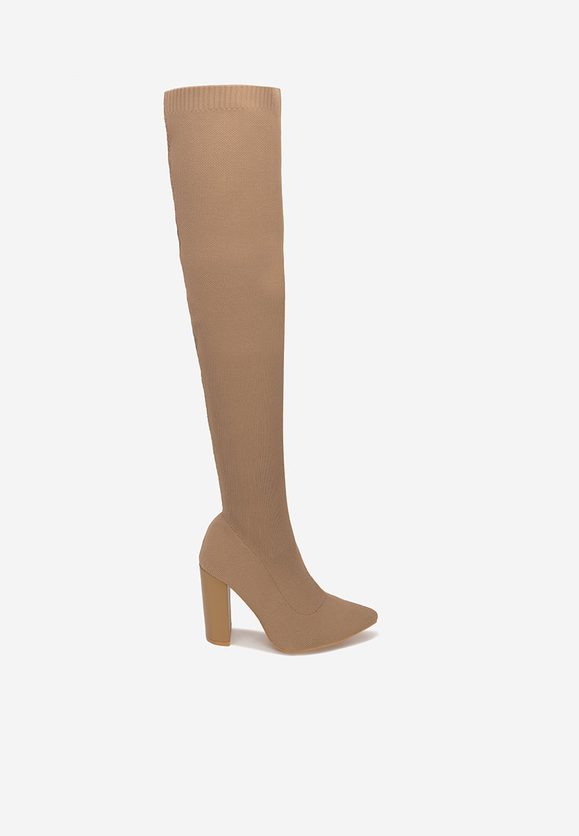 Herrera khaki térd feletti csizma 