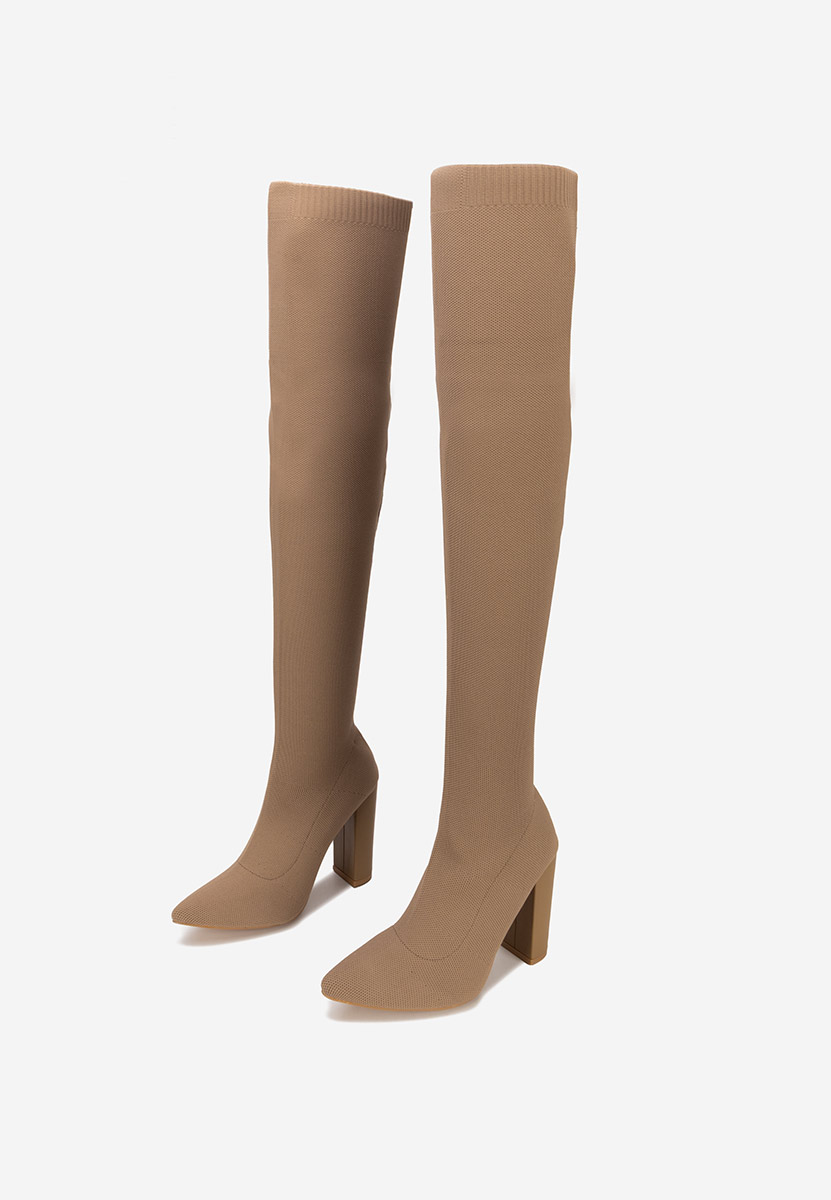 Herrera khaki térd feletti csizma 