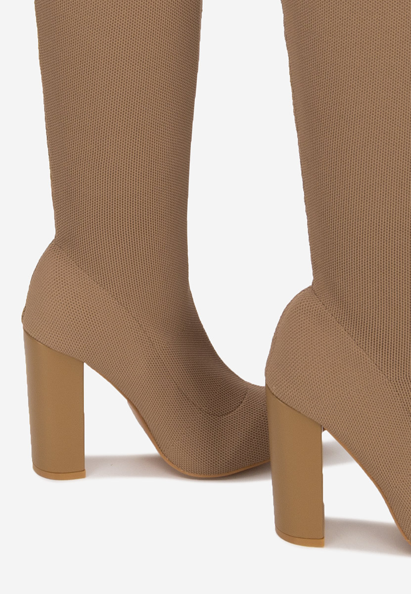 Herrera khaki térd feletti csizma 