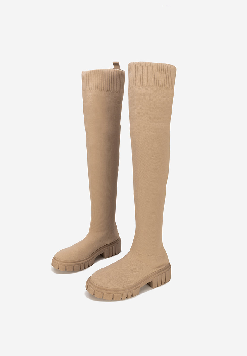 Raena khaki térd feletti csizma