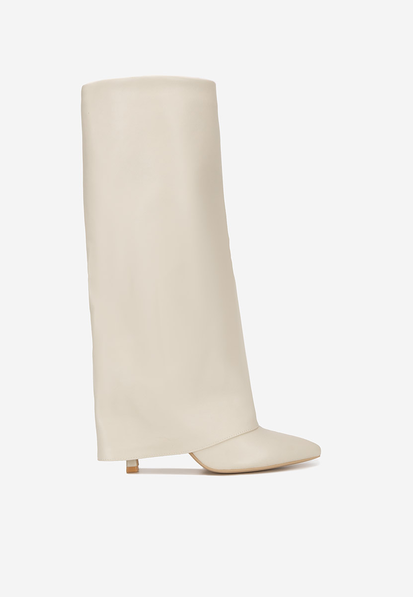 Brynora bézs tűsarkú csizma