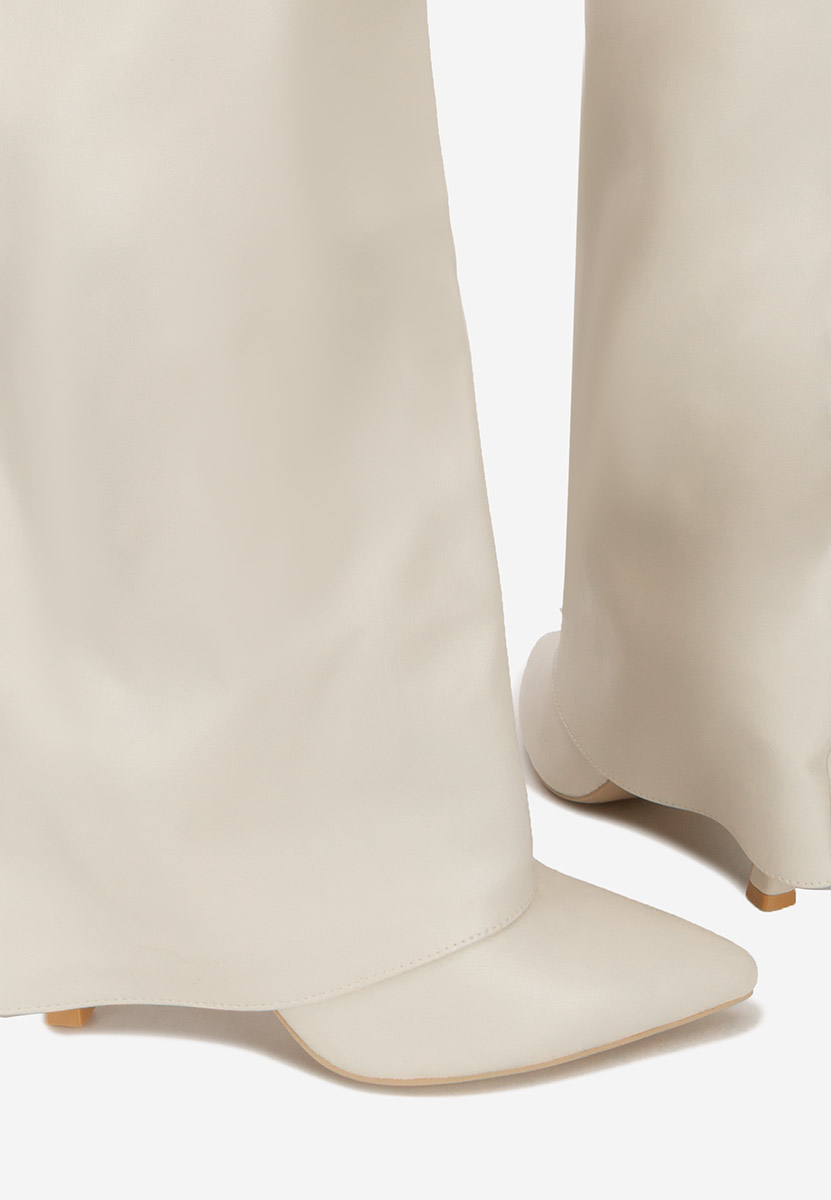 Brynora bézs tűsarkú csizma