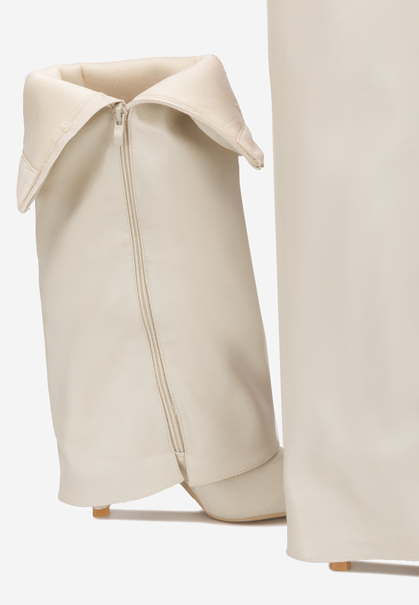 Brynora bézs tűsarkú csizma