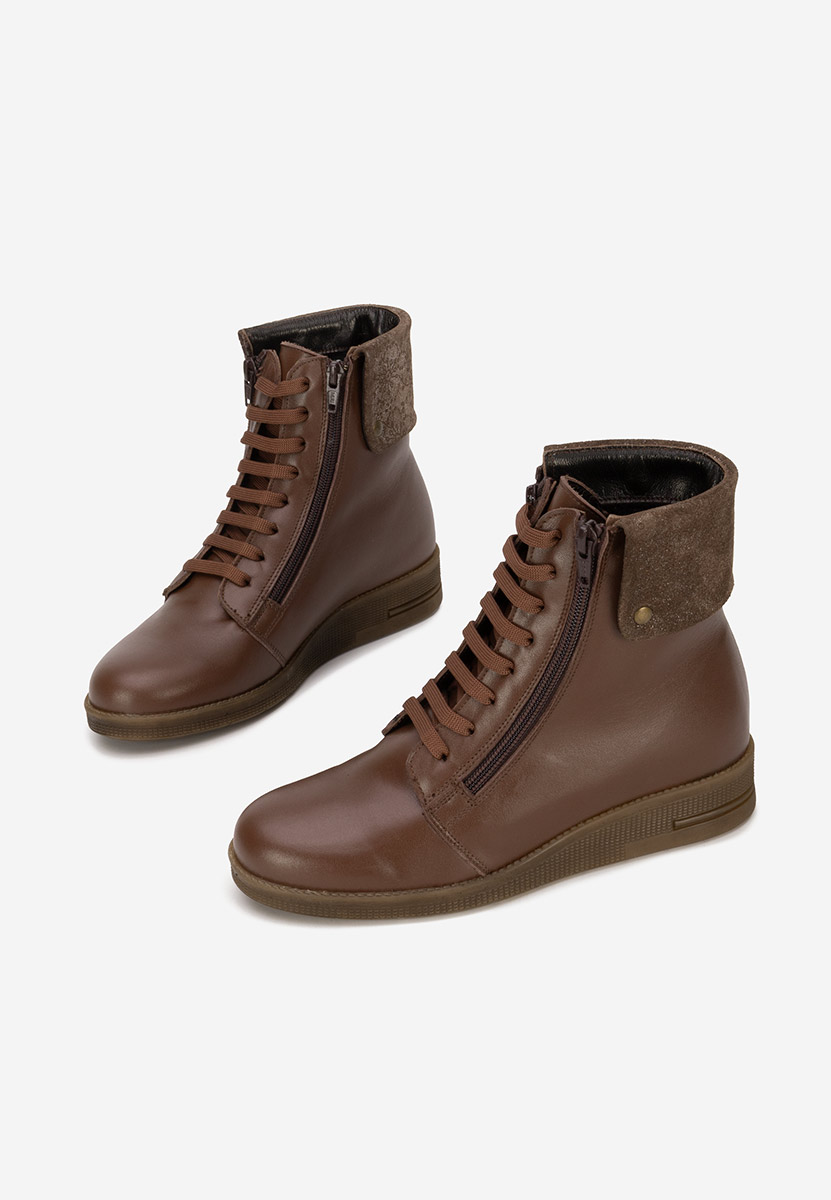 Monserrate barna női bőr bokacsizma