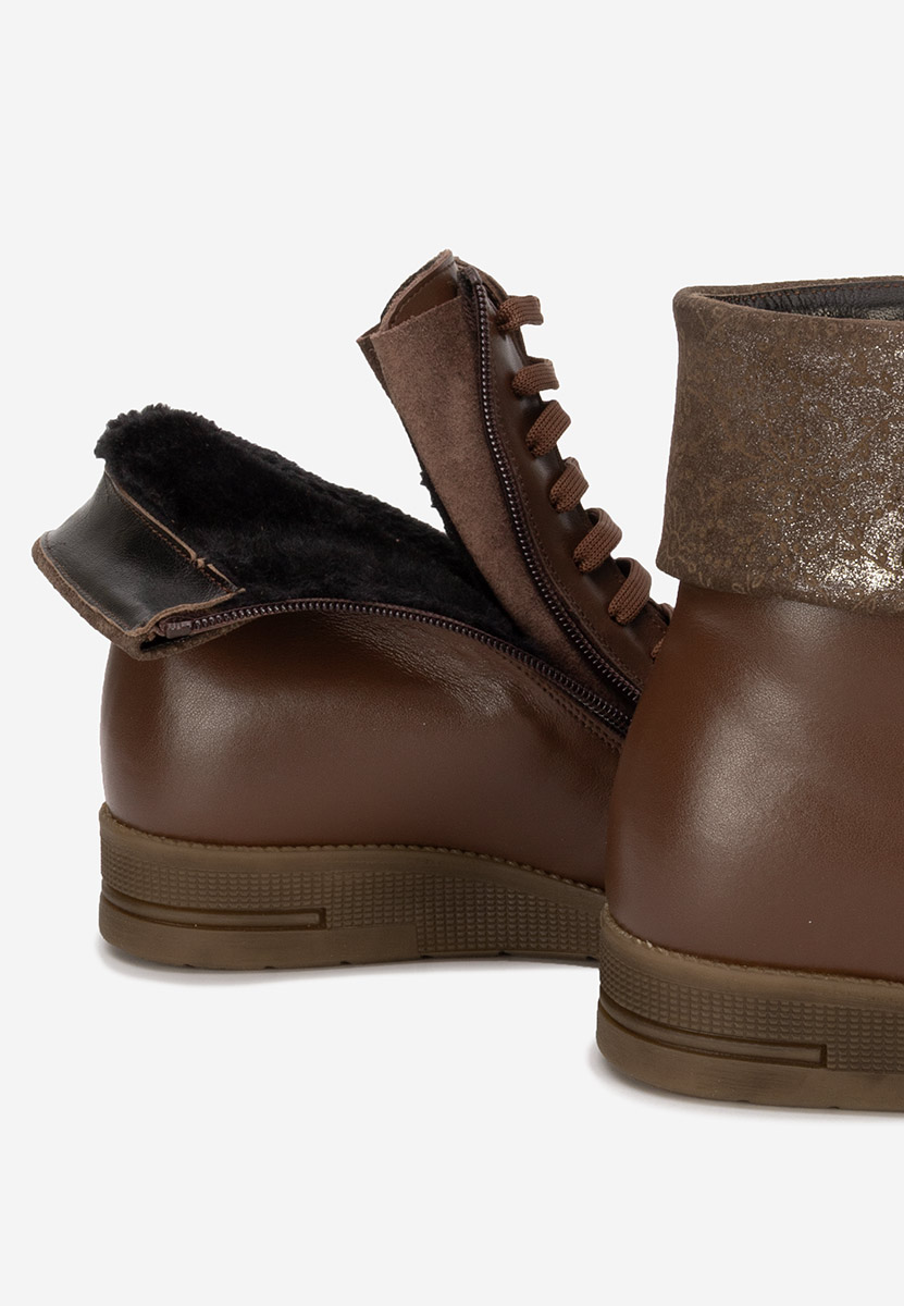 Monserrate barna női bőr bokacsizma