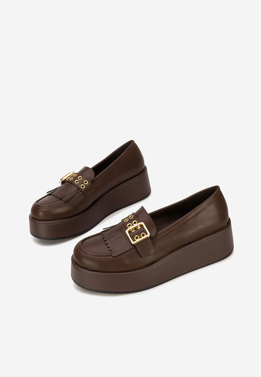 Magie barna telitalpú platform mokaszin