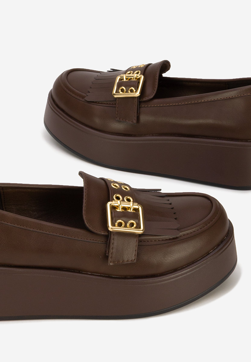 Magie barna telitalpú platform mokaszin