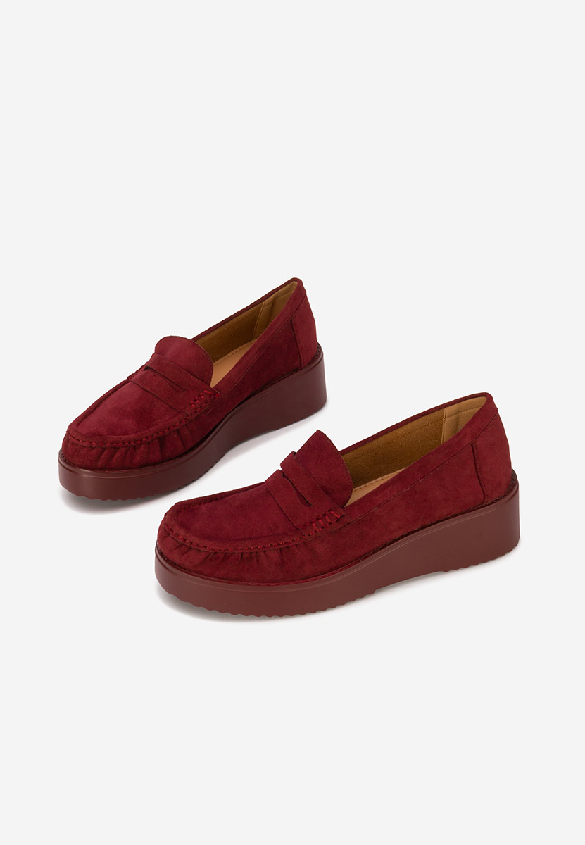 Snuvia borvörös telitalpú platform mokaszin