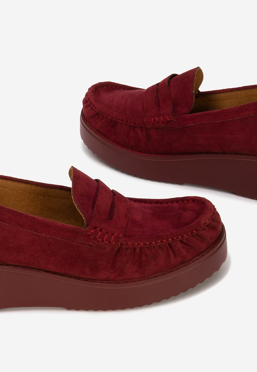 Snuvia borvörös telitalpú platform mokaszin