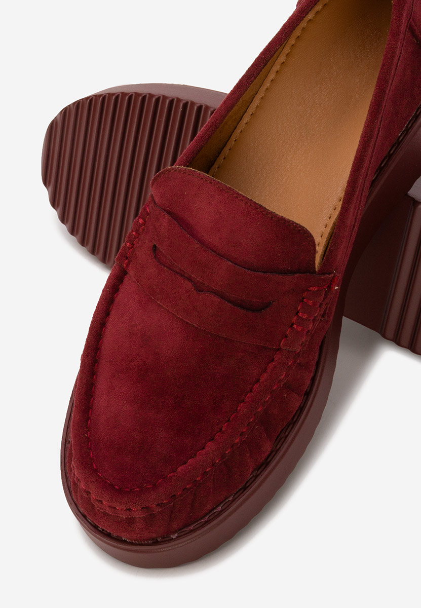 Snuvia borvörös telitalpú platform mokaszin