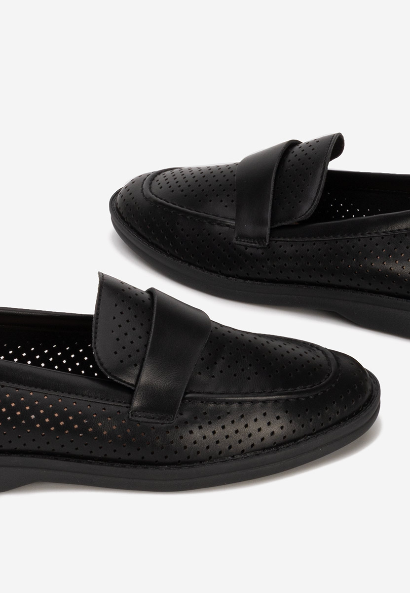 Morvana fekete női mokaszín