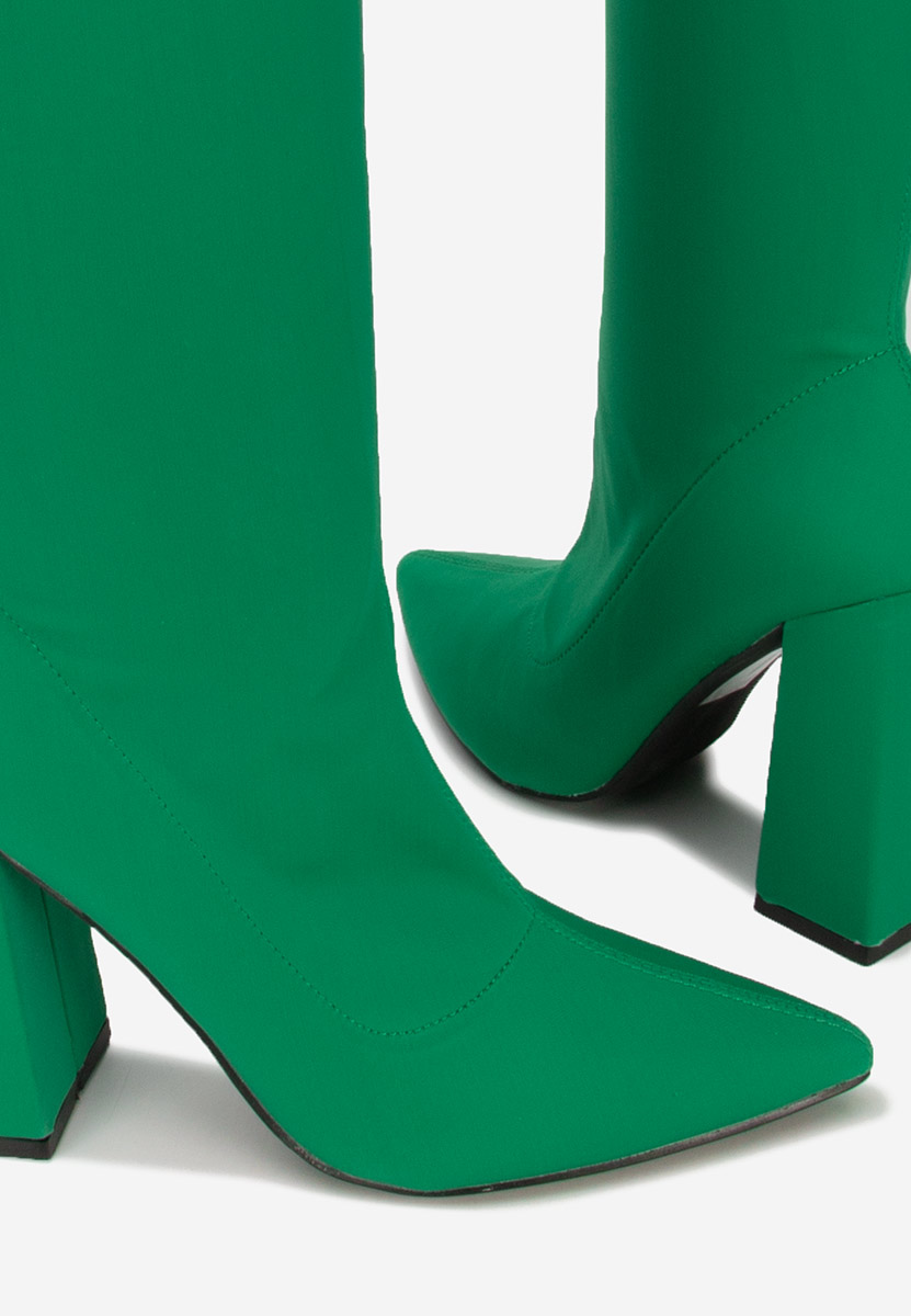 Alexania zöld hosszúszárú csizma