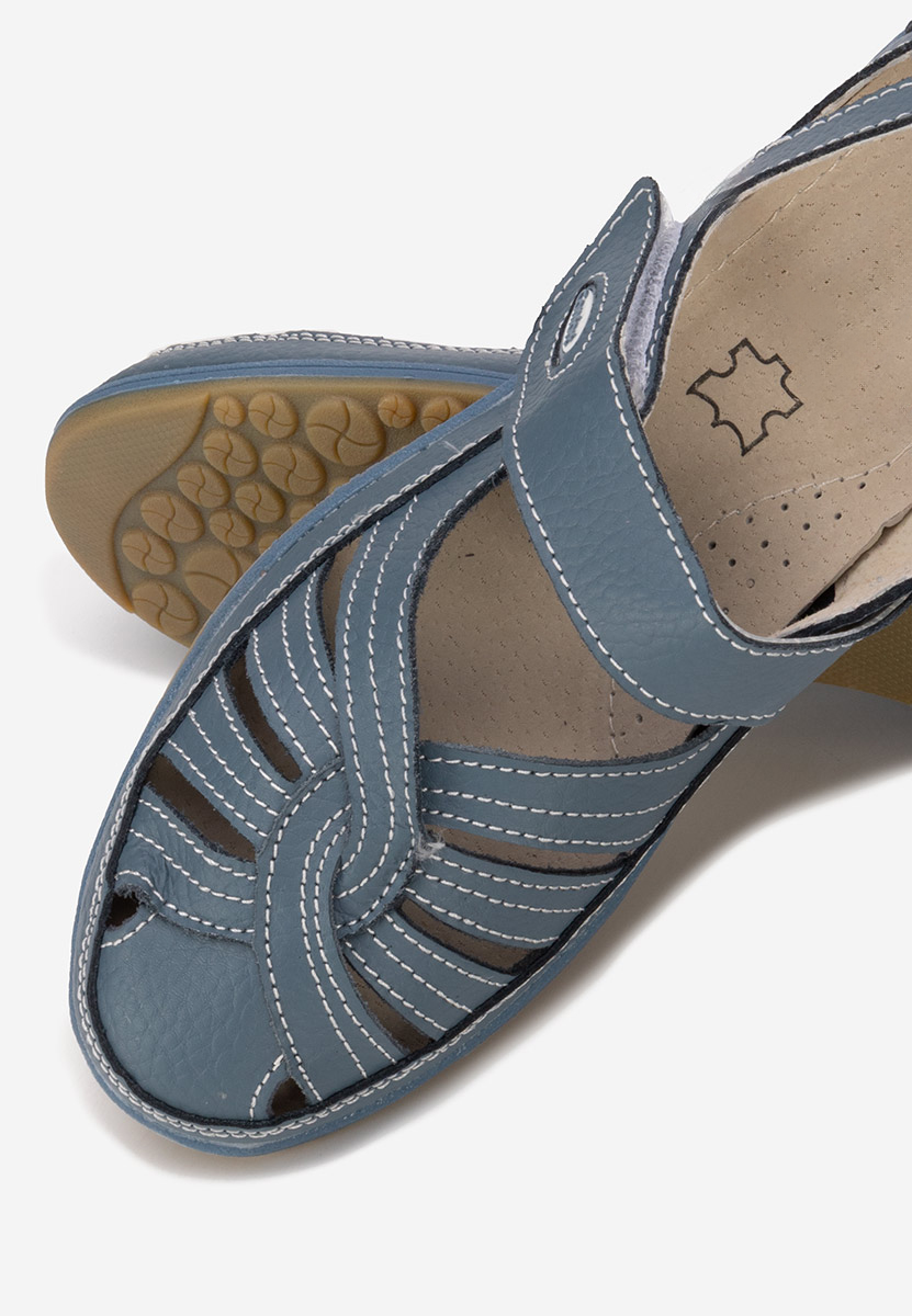 Parina kék bőr balerina