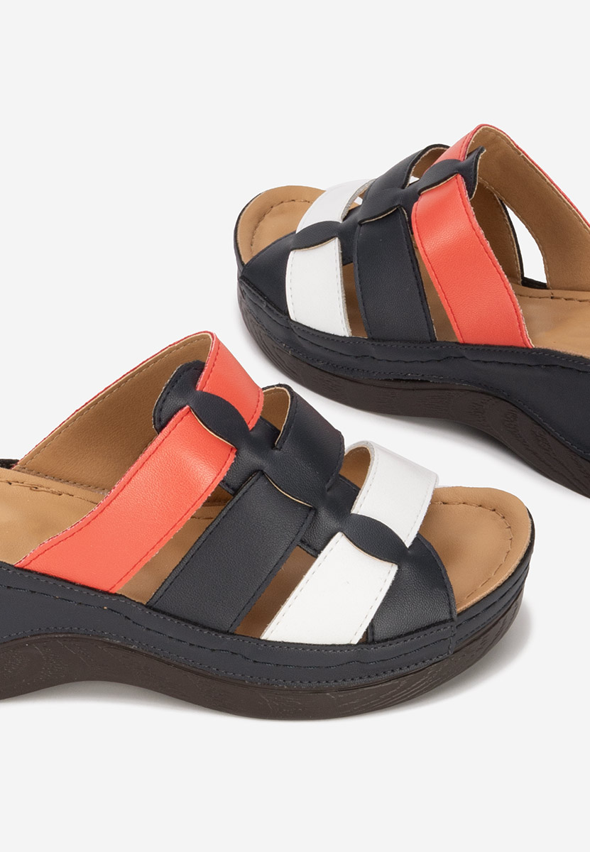 Adryana tengerészkék telitalpú platform papucs