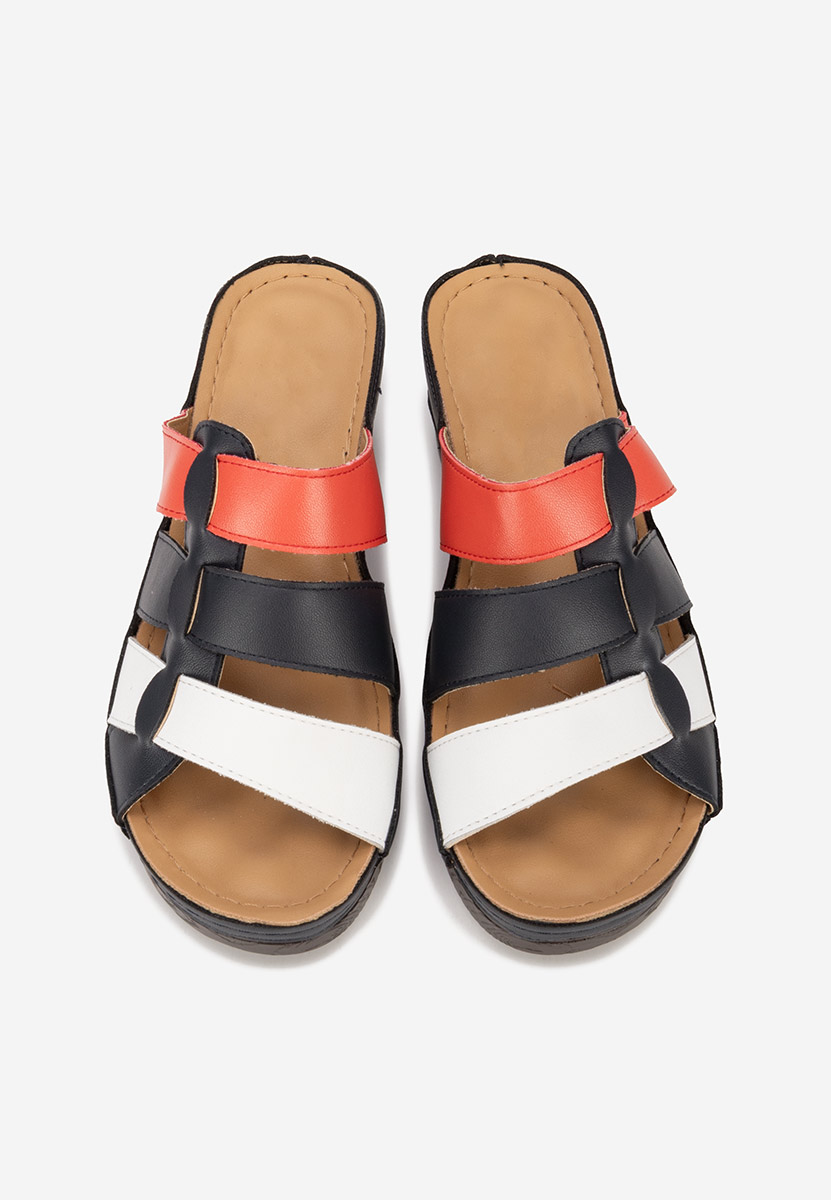 Adryana tengerészkék telitalpú platform papucs