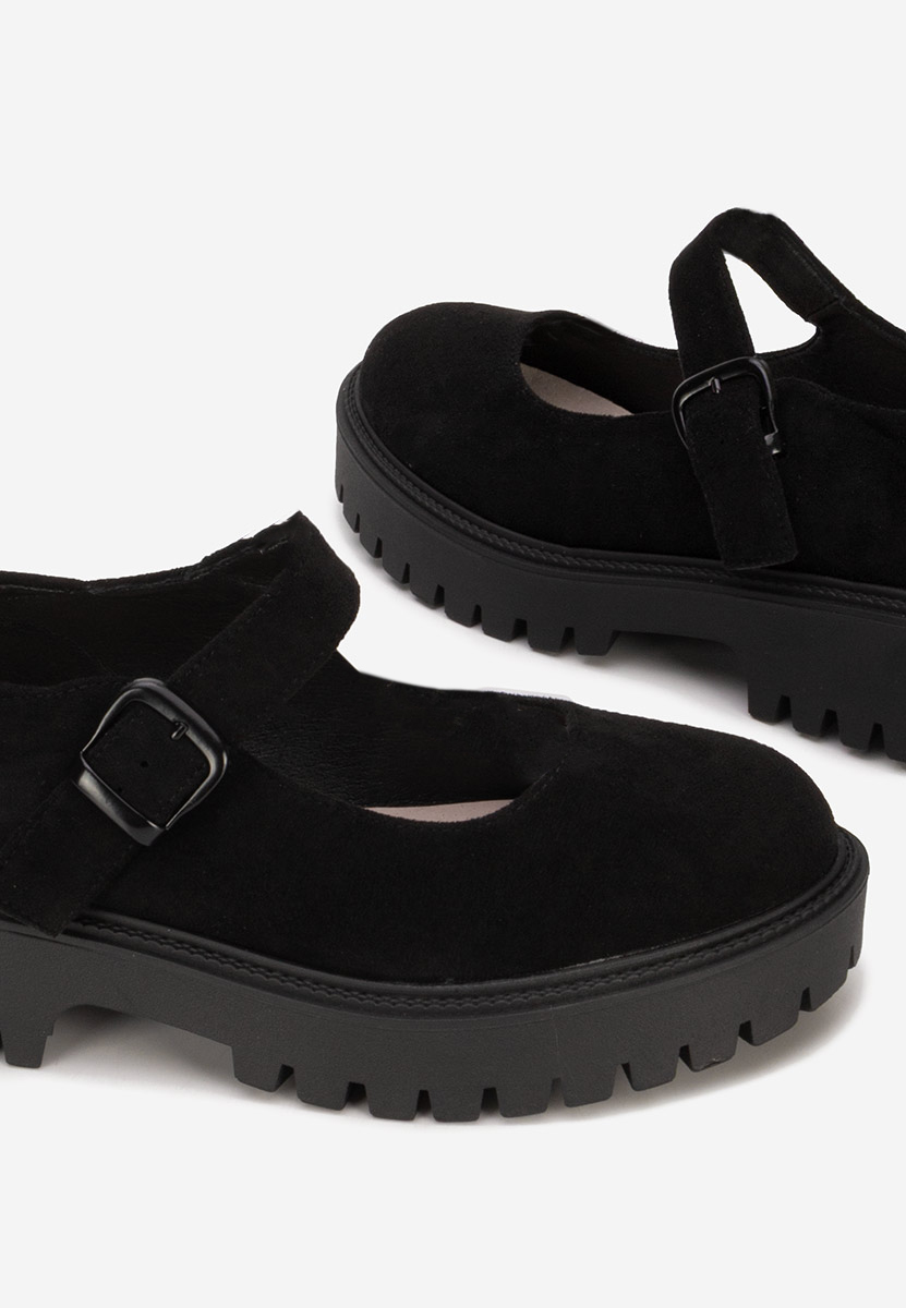 Anghela fekete női belebújós cipő