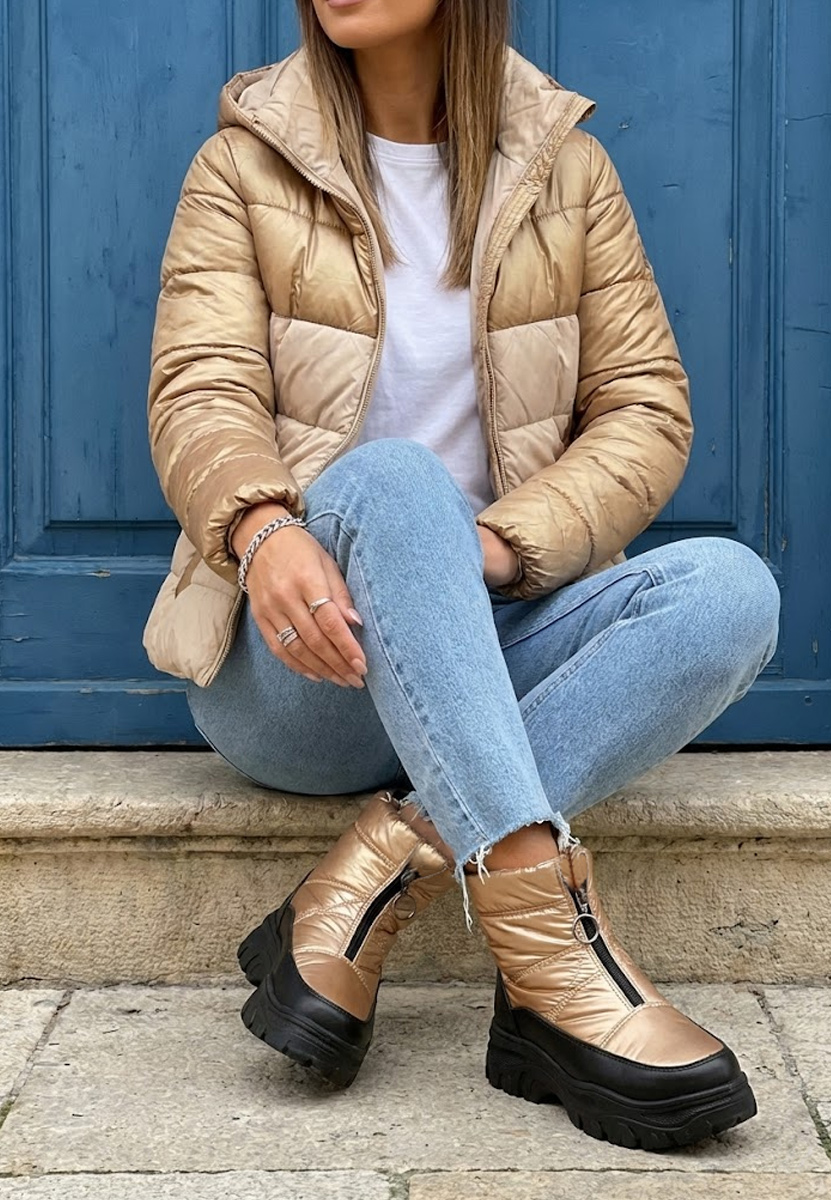 Fergie aranyszínü női hótaposó