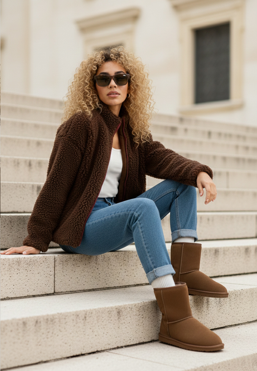 Crisea v2 barna női téli csizma