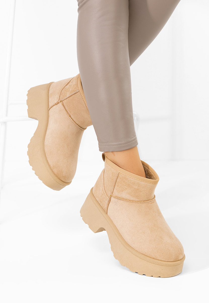 Tarnia bézs női téli bokacsizma