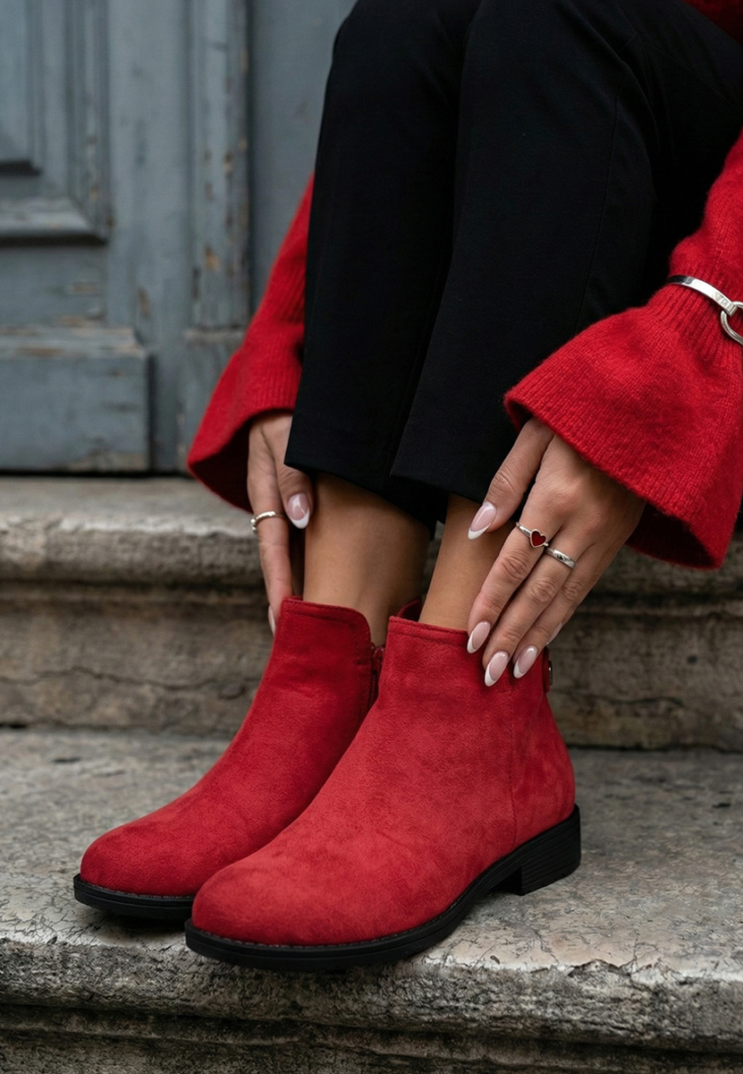 Rimina v2 piros női bokacipő