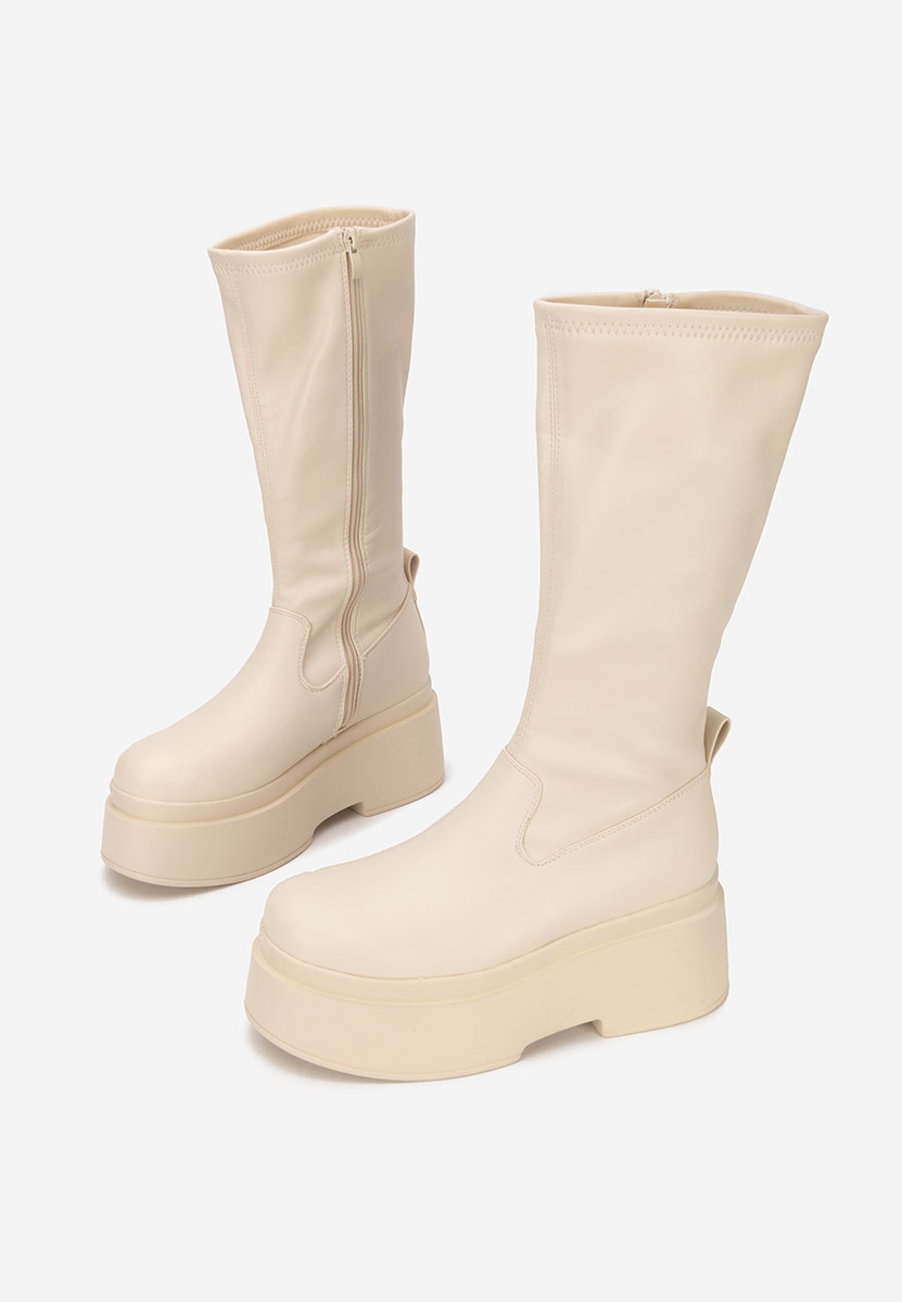 Naiora bézs telitalpú csizma