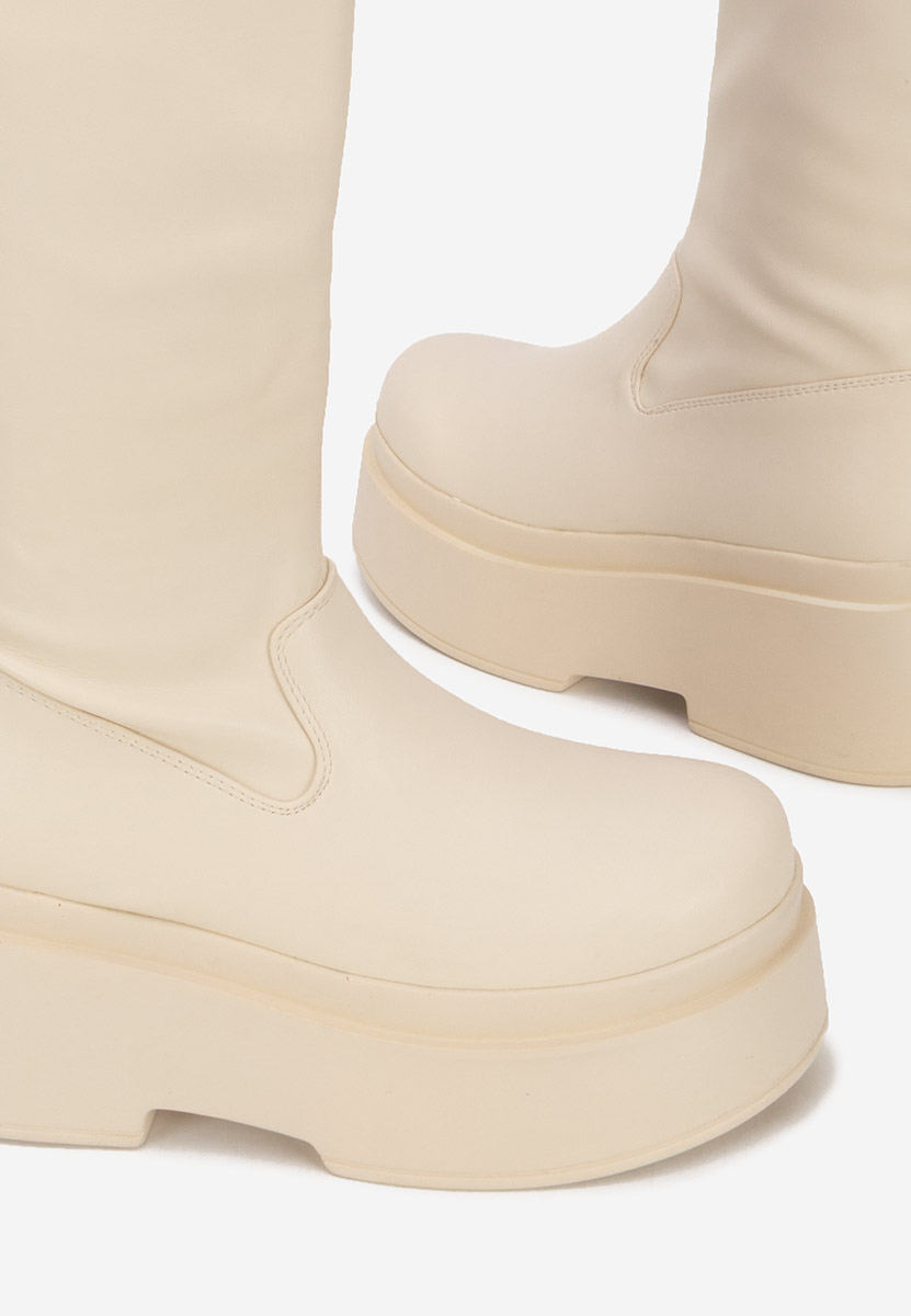 Naiora bézs telitalpú csizma