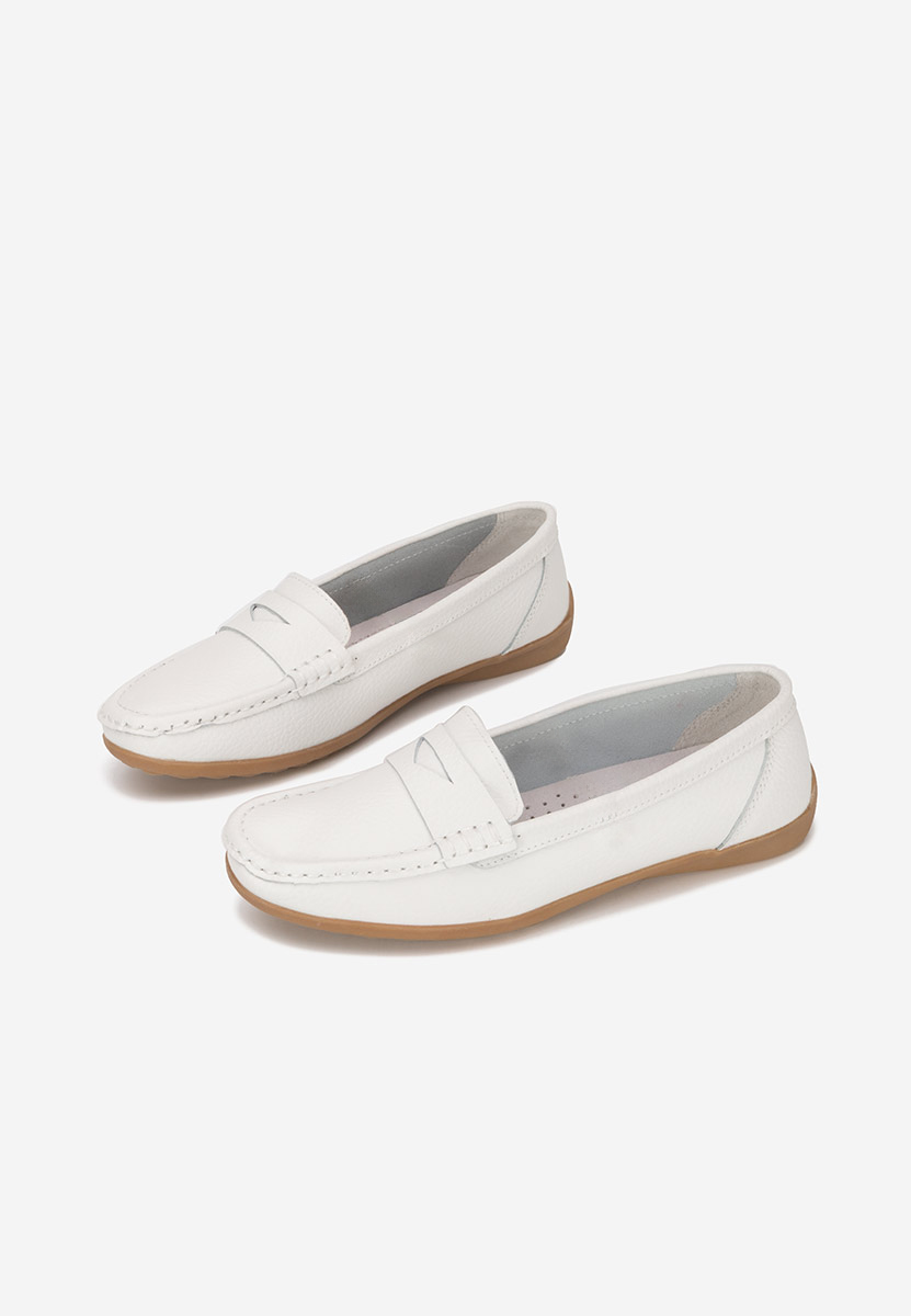 Cheria fehér bőr mokaszin női