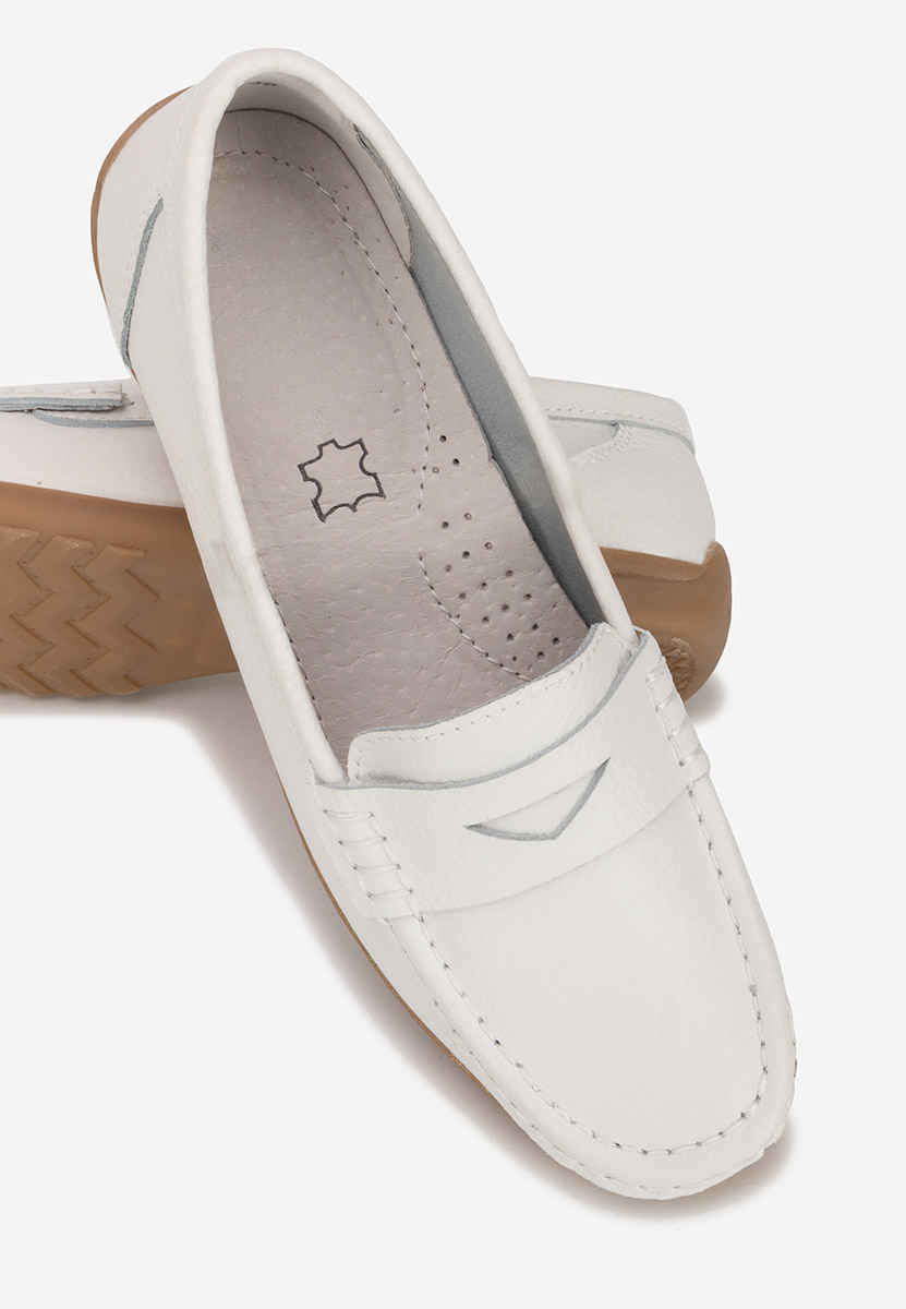 Cheria fehér bőr mokaszin női