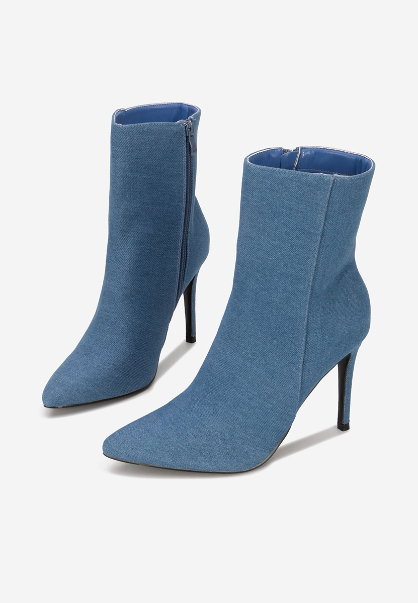 Ovieta kék tűsarkú bokacsizma