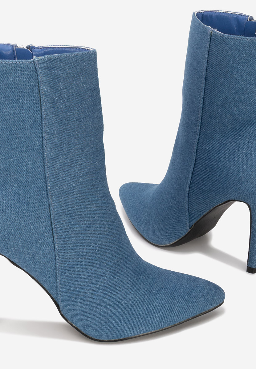 Ovieta kék tűsarkú bokacsizma