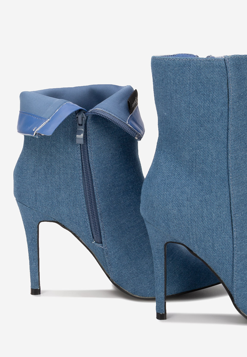 Ovieta kék tűsarkú bokacsizma