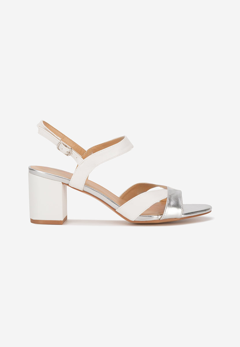 Marjana fehér vastag sarkú szandál 