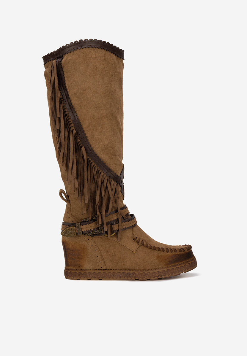 Aguera khaki női mocc csizma