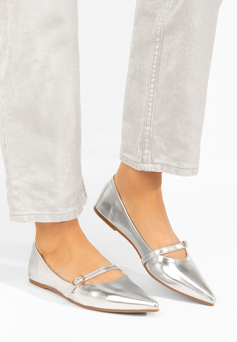 Izaura ezüst hegyes orrú balerina