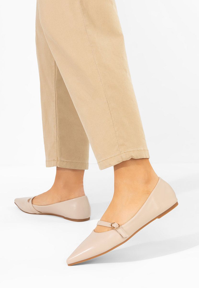 Izaura bézs hegyes orrú balerina